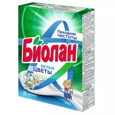 Стиральный порошок автомат Белые цветы, Биолан, 350 г