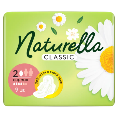 Прокладки ароматизированные 4 капли, Camomile Normal Single, Naturella Classic, 9 шт