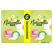 Прокладки 6 капель, Camomile Ultra Maxi с крылышками, Naturella, 16 шт