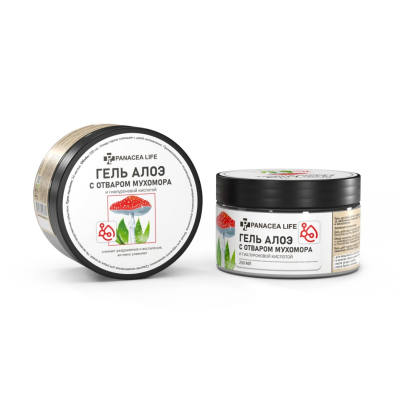 Гель алоэ с отваром мухомора, снимает воспаления и увлажняет, PANACEA LIFE, 250 мл