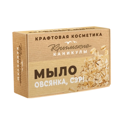 Натуральное крафтовое мыло Овсянка, сэр Овсяные хлопья, 90 г