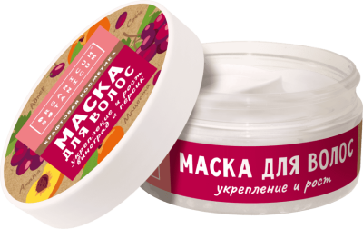 Маска для волос Укрепление и рост с виноградом и персиком, 150г