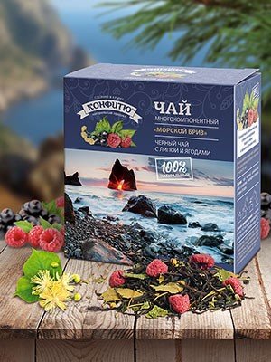 Чай «Морской бриз» черный с нежным медовым вкусом липы и яркими нотками ...