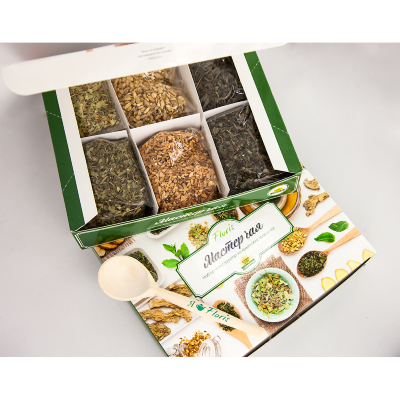 Подарочный набор "Мастер чая" с зеленым чаем и травяными добавками