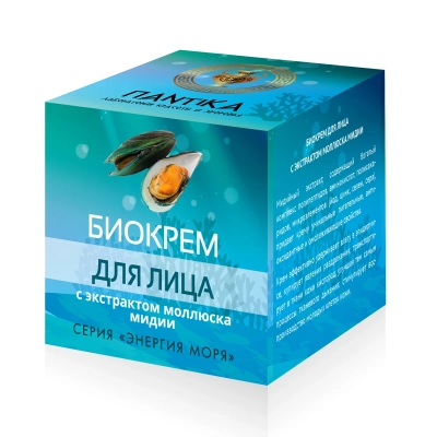 Биокрем для лица с экстрактом моллюска мидии Энергия моря, 30 г
