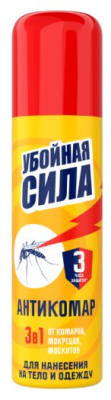 Средство от клещей и комаров Антикомар 3 в 1, Убойная сила, Арнест, 150 мл