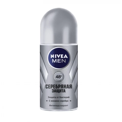 Мужской дезодорант-антиперспирант роликовый Nivea Men «Серебряная защита», 50 мл