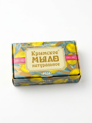 Крымское натуральное мыло Роза на оливковом масле, 50 г