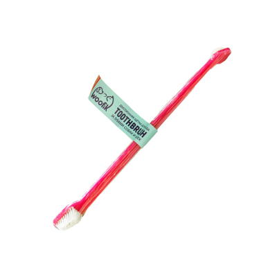 Щётка зубная двусторонняя для животных кошек и собак, красная, 1 шт