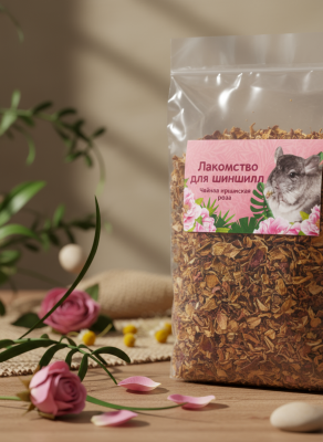 Роза для шиншилл натуральное и природное лакомство чайная крымская роза, 30 г Роза для шиншилл натуральное и природное лакомство чайная крымская роза, 30 г