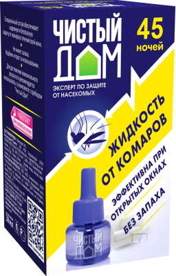 Жидкость от комаров Без запаха, 45 ночей, Чистый дом