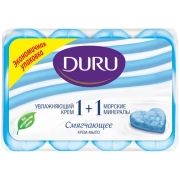 Туалетное мыло Увлажняющий крем и Морские минералы 1+1, Duru, 4 шт*90 г