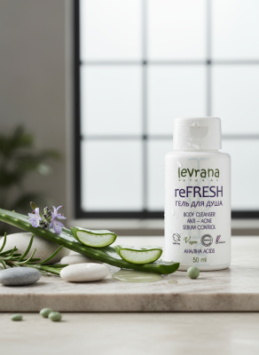 Натуральный гель для душа "ReFresh" с кислотами, для кожи, склонной к высыпаниям, 50 мл