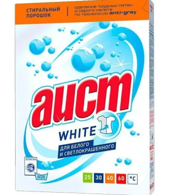 Стиральный порошок автомат для белого и светлокрашенного White, Аист, 400 г