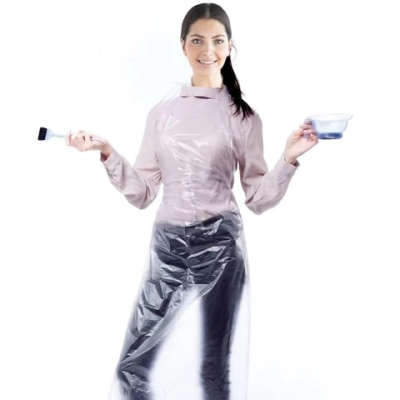 Фартуки полиэтиленовые, КОМПЛЕКТ 100 шт., одноразовые, СТАНДАРТ, размер 68 см х 110 см, плотность 12 мкм, LAIMA