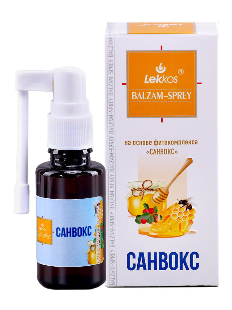 Бальзам-спрей "Санвокс" при ангине (Леккос), купить в