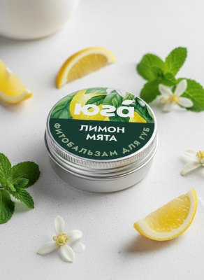 Фитобальзам для губ, Лимон и мята, 10 г