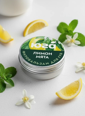 Фитобальзам для губ, Лимон и мята, 10 г