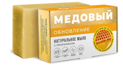 Натуральное мыло Медовый "Обновление" с прополисом, 100г