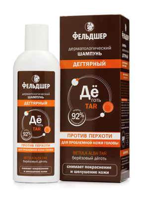 Шампунь дерматологический дегтярный против перхоти для проблемной кожи головы, 190 мл