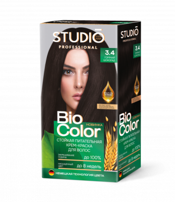 Крем-краска для волос Studio Professional BIOcolor, тон 3.4 - Горячий шоколад