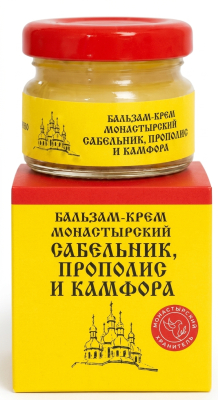 Бальзам-крем монастырский Сабельник, прополис и камфора От судорог Архыз, 28 мл