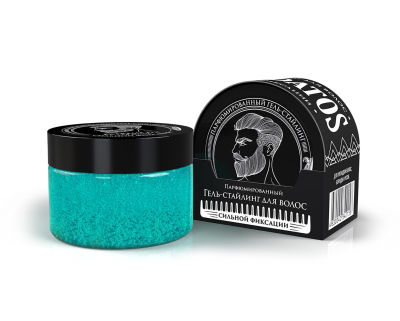 ​Гель-стайлинг для волос, бороды, усов сильной фиксации парфюмированный, с аминокислотами, в банке, 75 мл