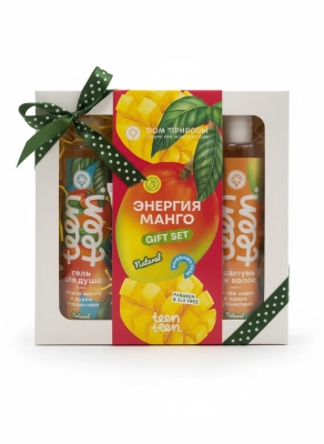 Подарочный набор Teen Teen для волос и тела Энегрия манго (Шампунь, Гель для душа Крем для рук), 530 г 