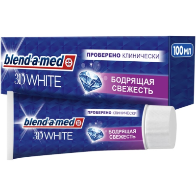 Зубная паста 3D White Бодрящая Свежесть 3 в 1, Blend-a-Med, 100 мл