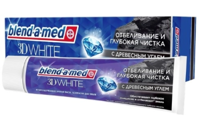 Зубная паста 3D White Отбеливание и глубокая чистка с Древесным углем, Blend-a-Med, 100 мл