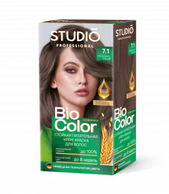 Крем-краска для волос Studio Professional BIOcolor, тон 7.1 - Пепельно-русый
