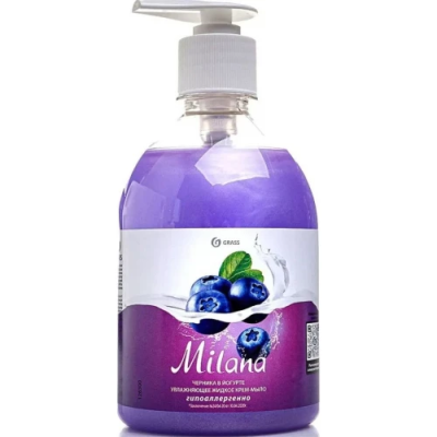 Крем-мыло жидкое Черника в йогурте, Milana, Grass, 500 мл