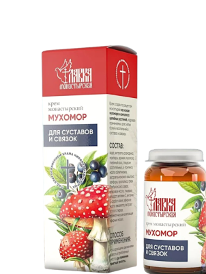 Крем для тела монастырский мухомор Для суставов и связок, 30 мл