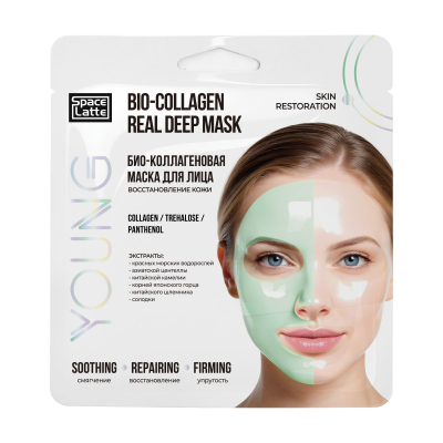 Space.latte YOUNG Био-коллагеновая маска для лица восстановление кожи SKIN RESTORATION
