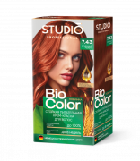 Крем-краска для волос Studio Professional BIOcolor, тон 7.43 - Огненно-рыжий