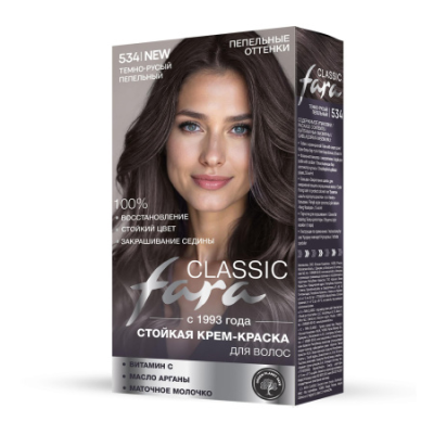Краска для волос Classic № 534 Темно-русый пепельный, FARA