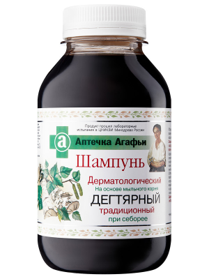 Шампунь для волос Дегтярный дерматологический традиционный, Рецепты Бабушки Агафьи, 300 мл