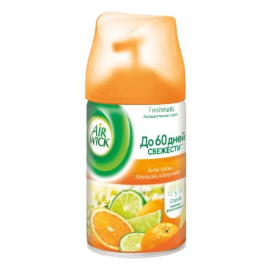 Освежитель воздуха автомат сменный блок Антитабак Апельсин и бергамот, 250 мл