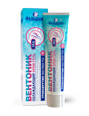 ​Охлаждающий крем-гель для ног Вентоник Лёд , при тяжести, отёках и усталости, с троксерутином NIO-TROX 1%,​ 50 мл
