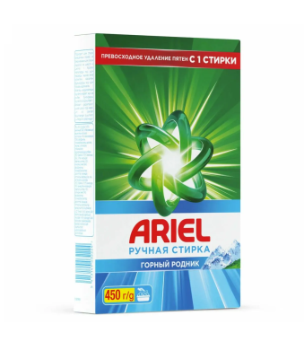 Стиральный порошок для ручной стирки Горный родник, Ariel, 450 г