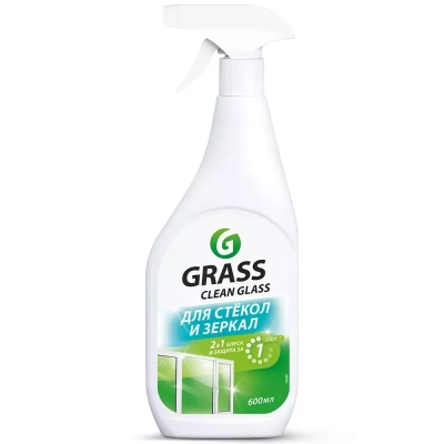 Средство для мытья стекол и зеркал Clean Grass, 600 мл