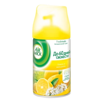 Освежитель воздуха автоматический сменный блок Лимон и женьшень, 250 мл