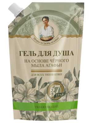 Гель для душа Увлажняющий на основе черного мыла, Рецепты бабушки Агафьи, 500 мл