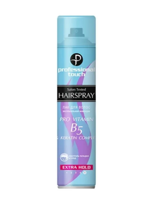 Лак для волос Экстра Сильная фиксация, Pro Vitamin В5 Keratin Complex, Professional Touch, 265 мл
