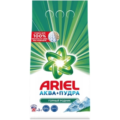 Стиральный порошок автомат Аквапудра «Горный родник», Ariel, 3 кг