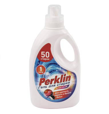 Гель для стирки для всех типов тканей, 50 стирок, 1 л, PERKLIN (ПЕРКЛИН) SUPER COLOR