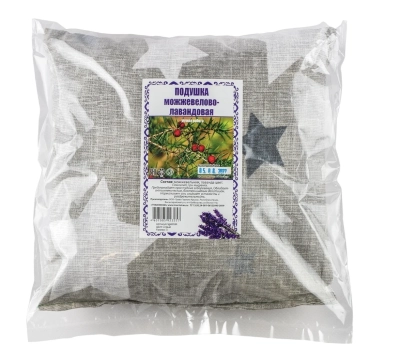 Подушка Можжевелово-лавандовая (звёзды на сером), 25х25 см