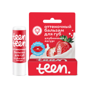 Оттеночный бальзам для губ для юной кожи "Клубничный йогурт" TEEN TEEN, 3 г