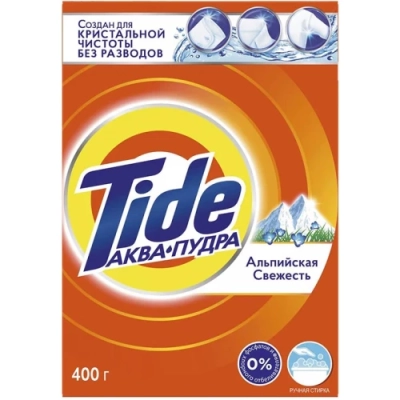 Стиральный порошок для ручной стирки Аквапудра «Альпийская свежесть», Tide, 400 г
