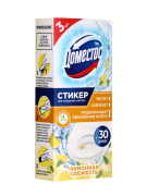Стикер для очищения унитаза Аttах Лимонная свежесть, Domestos, 3 стикера по 10 г